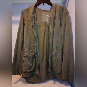 American Eagle Army Green Lightweight Cargo Jacket